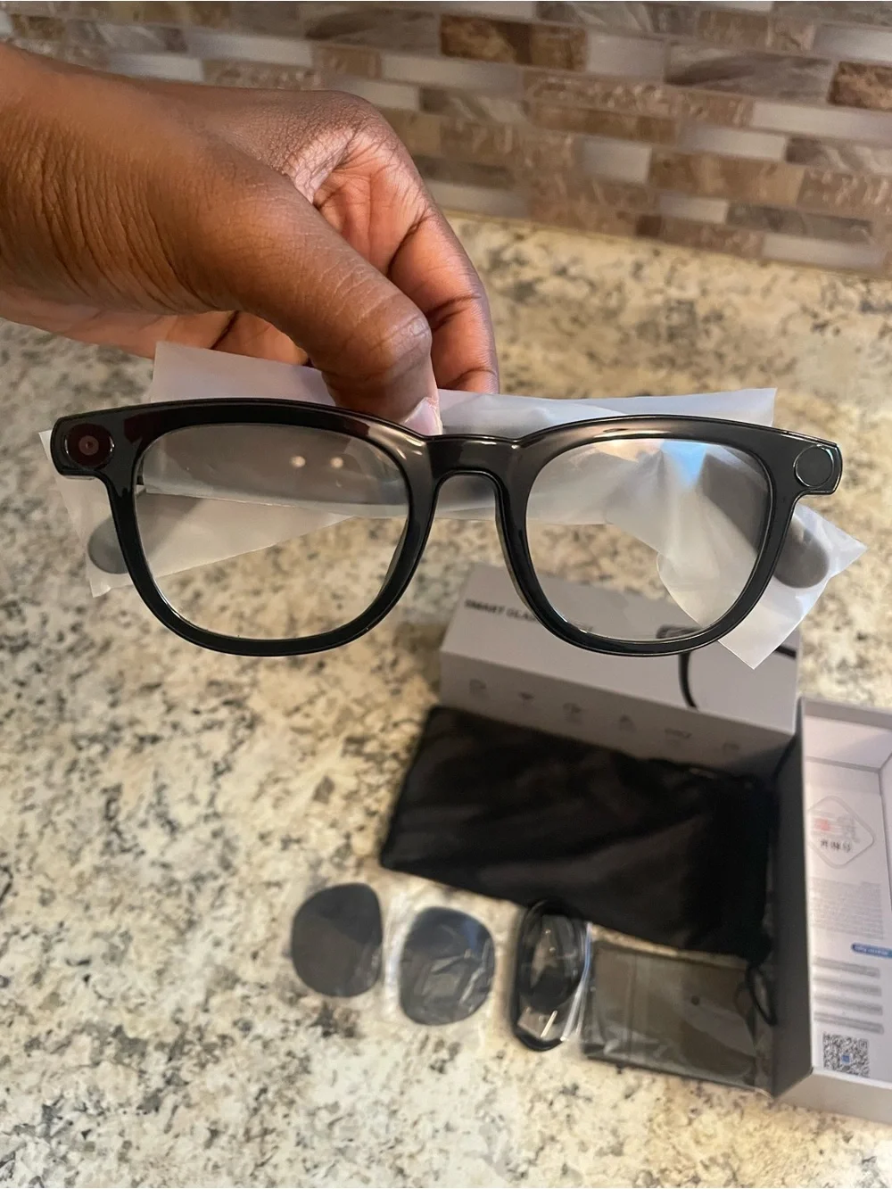 Black Smart Eyewear Glasses with Bluetooth Audio